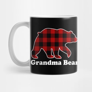 Grandma Bear Red Plaid Christmas Pajama Family Mug